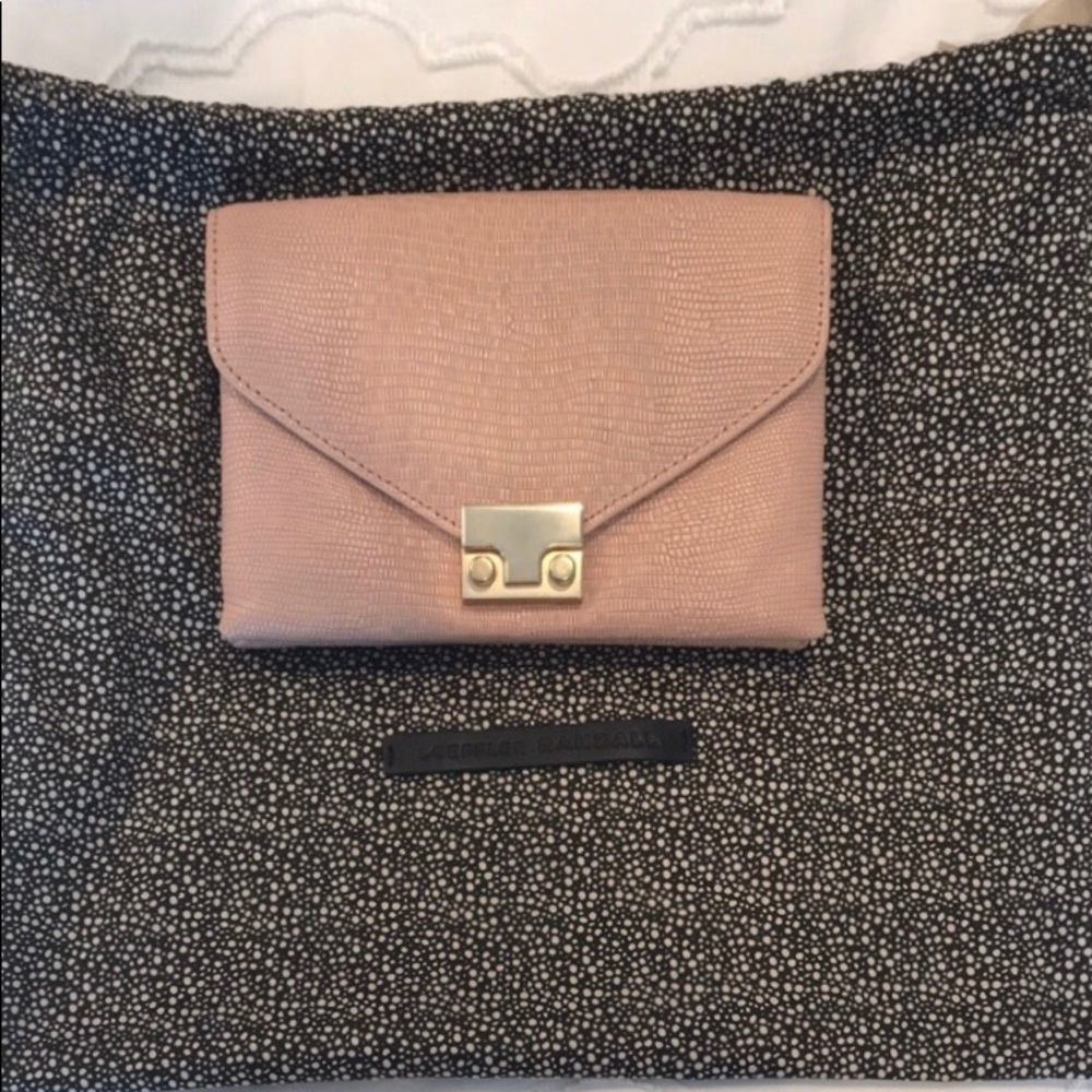 Loeffler Randall Pink Lizard Clutch